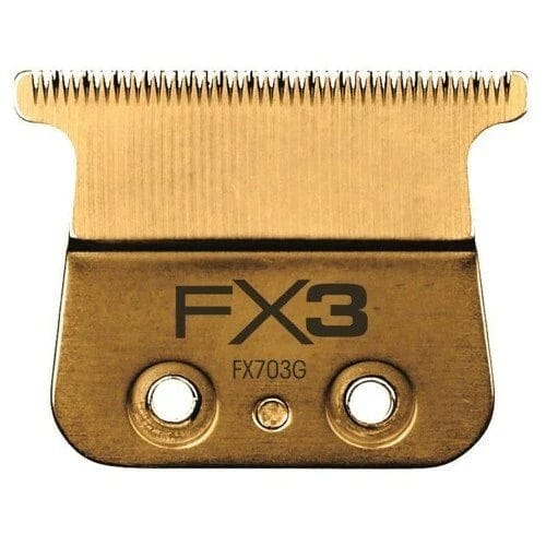 A shiny gold trimming blade for the FX3 clipper blades replacement. Perfect for precise and stylish haircuts.