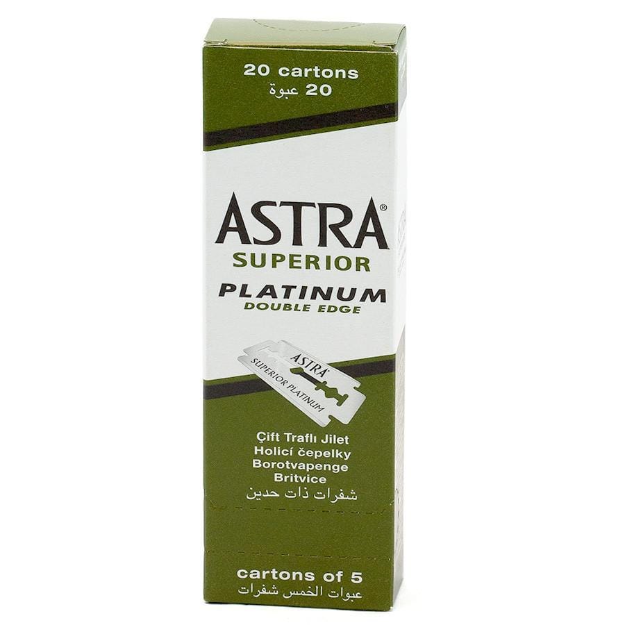 Astra Superior Platinum, 100ct: Premium double edge razor blades for a smooth and precise shaving experience.